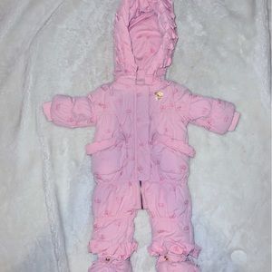 Juicy Couture pink crown baby snowsuit bunting